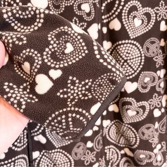 Old Navy Love Peace Mock Neck Long Sleeve Full Zip Fleece Jacket Brown XXL - Picture 7 of 10